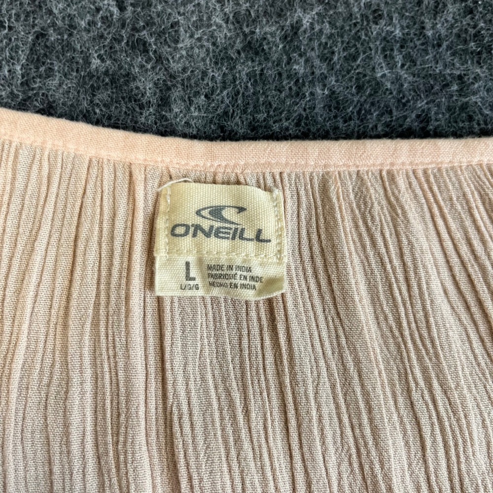 ONeill Light Pink Embroidered Boho Lightweight Mini Beach Dress Sz L - Picture 5 of 12